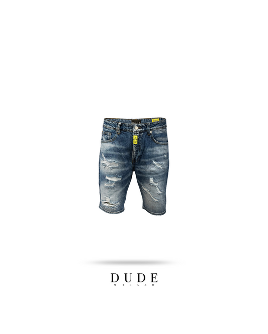 Shorts jeans ripped - blu